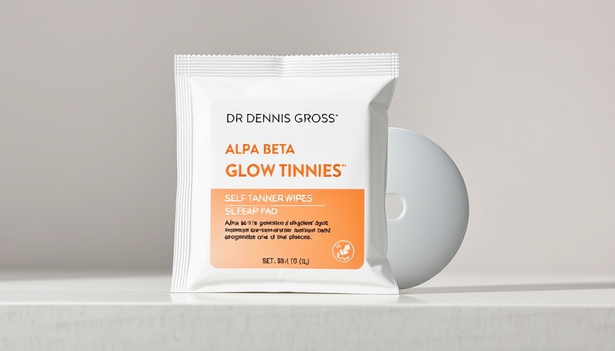 Modern self-tanner packaging with gold and orange design.