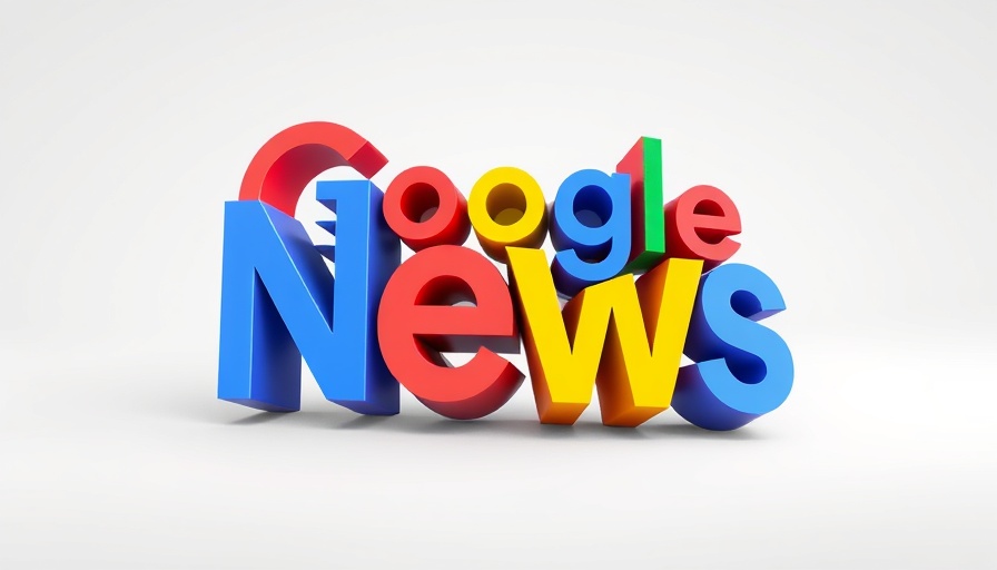 Colorful Google News logo, layered pages.