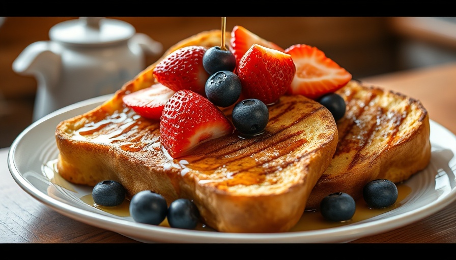 Mouth-watering French toast with berries, best French toast in Utah.
