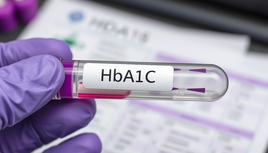 Close-up of HbA1c test tube for diabetes management.