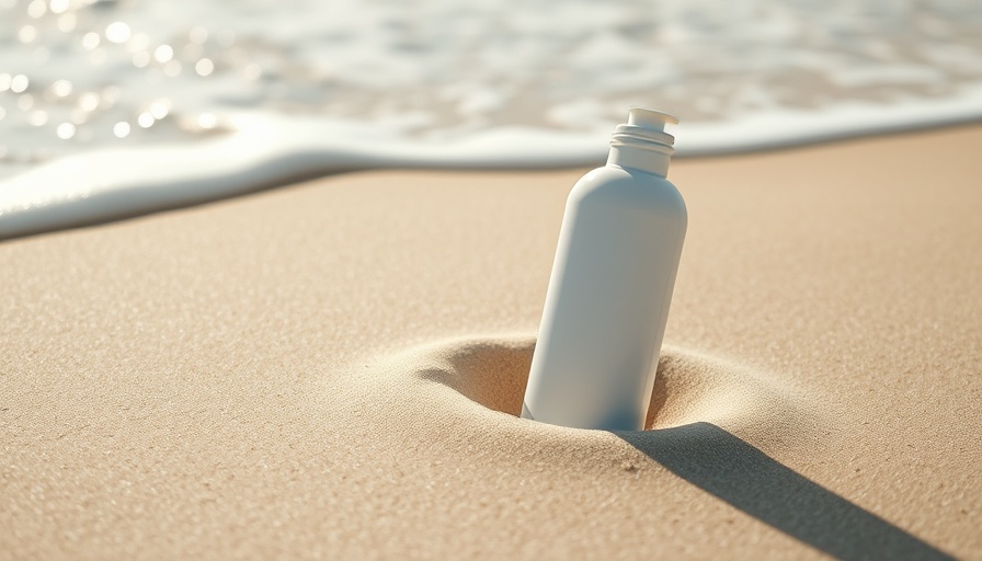 Minimalistic sunscreen bottle in a clean guide setting.