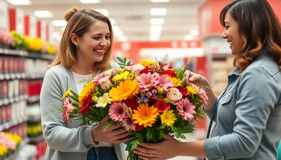 Fresh flowers at Target with women arranging bouquets.