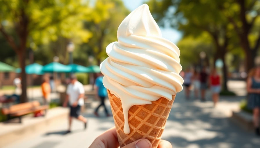 Mouth watering frozen custard Georgia in a sunny park.