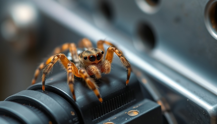 Detailed close-up of a spider on a connector for solar quality assurance team.