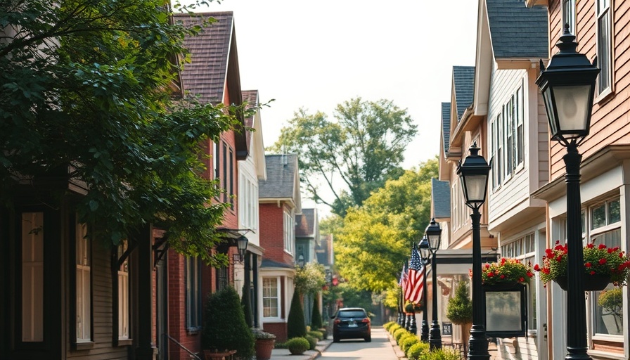 Quaint Granville Ohio street with historic homes and greenery.
