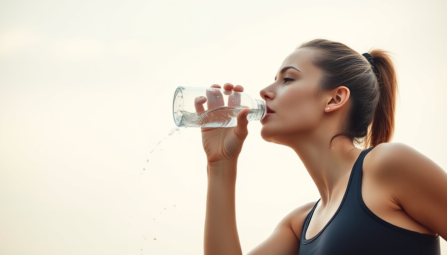 Exercise and Mental Health: Woman refreshing with water post-workout.
