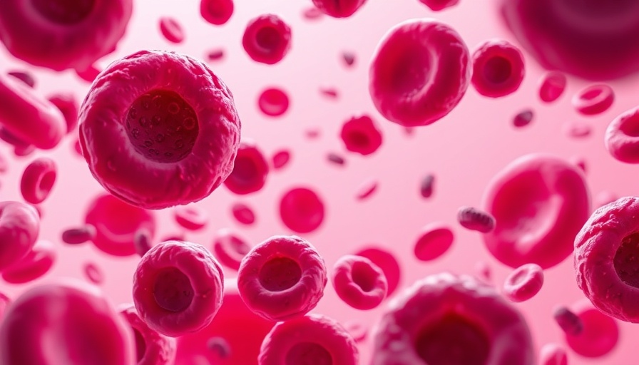 Microscopic view of blood cells for Asciminib second-line therapy CML.