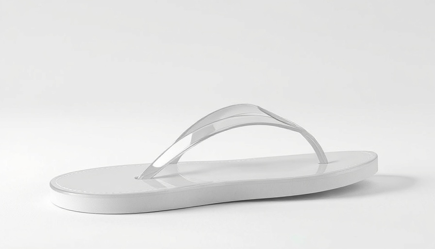 Transparent flip-flop sandal, chic summer footwear, side view