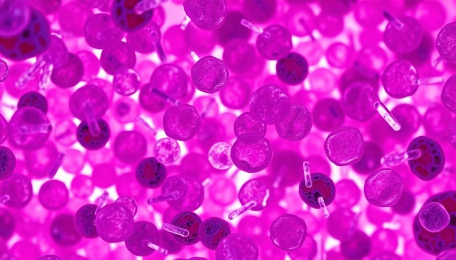 Microscopic image showing NSCLC cells stained for research related to FDA approval.