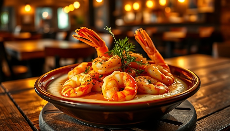 Shrimp and grits at The Pirates' House with rustic charm.