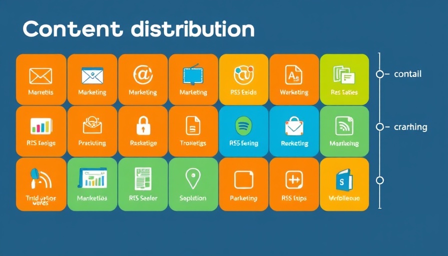 Diagram of content distribution through email, RSS, and syndication.