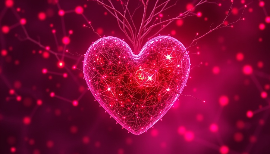 Conceptual digital art of the science of love, heart made of neuron connections.