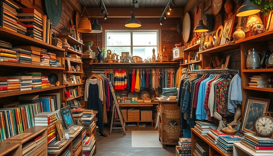 Thrift store treasures in Georgia, cozy and eclectic atmosphere.
