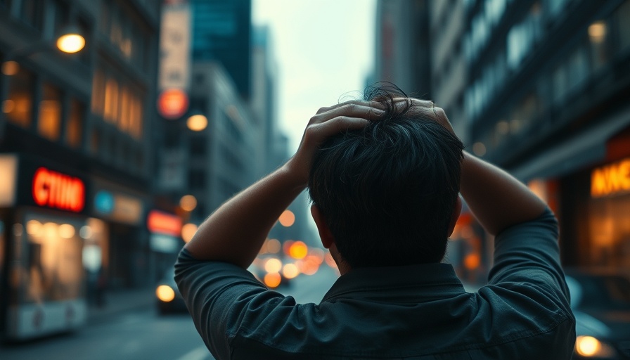Person experiencing overwhelm, urban motion blur, ADHD in UK prisons context.