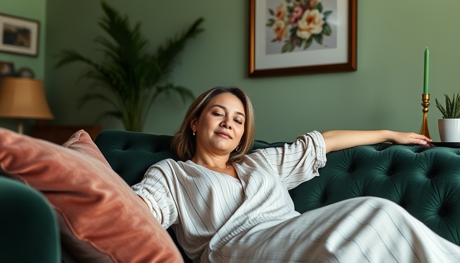 Woman relaxing on a green sofa with art in the background, Short Meaningful Books for Summer Reading.