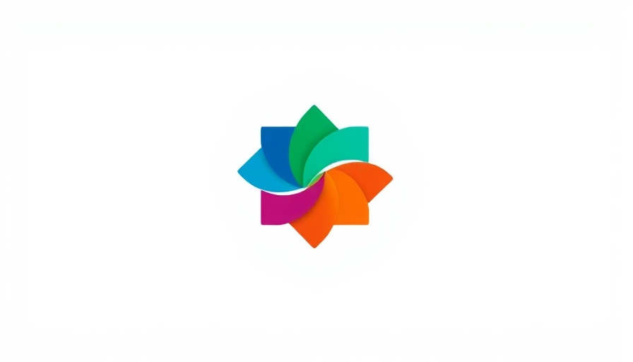 Colorful minimalistic logo with abstract design in primary colors.