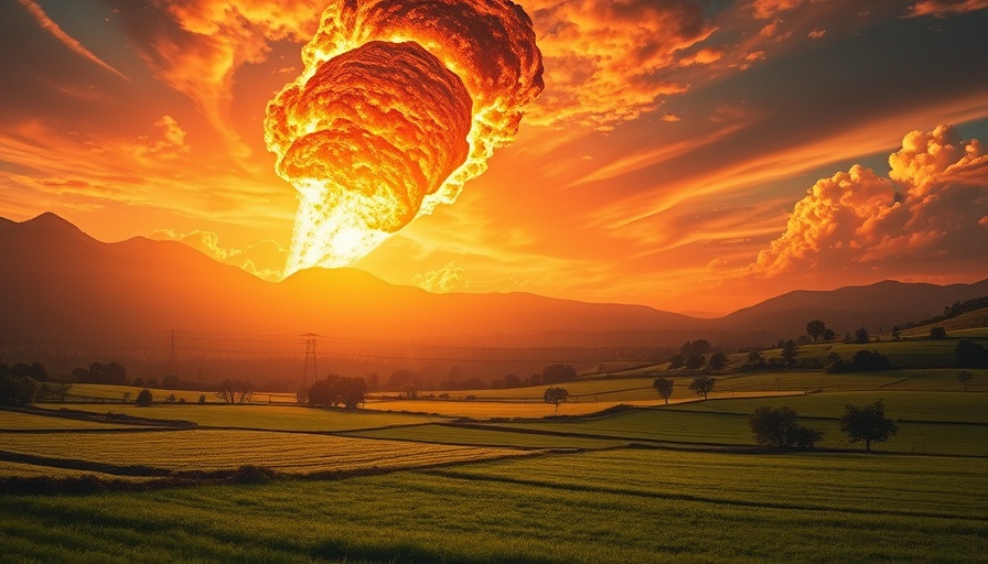 Dynamic illustration of Georgia meteorite strike in rural setting.