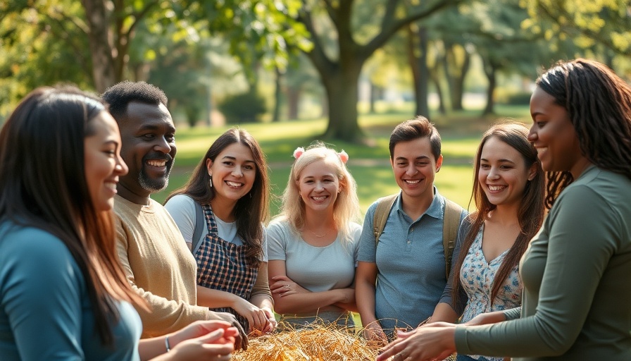 Diverse group participating in local community initiatives outdoors.