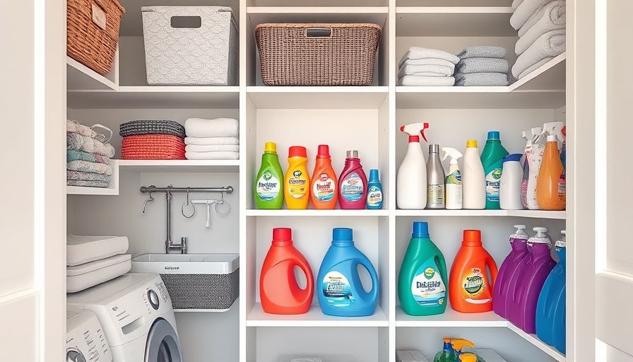 Weekend Closet Makeover: organized cleaning supplies and laundry items.