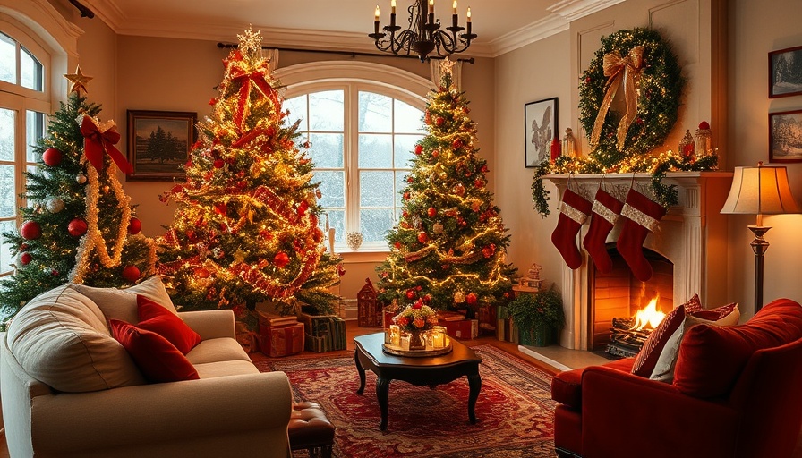 Festive living room with Christmas decor ideas for the holiday season.
