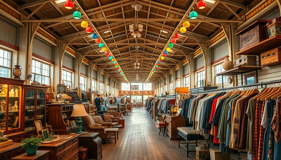 Georgia Mountain Market treasures displayed in a vintage indoor market aisle