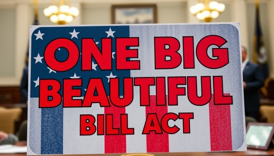 One Big Beautiful Bill Act impact on taxes sign with US flag