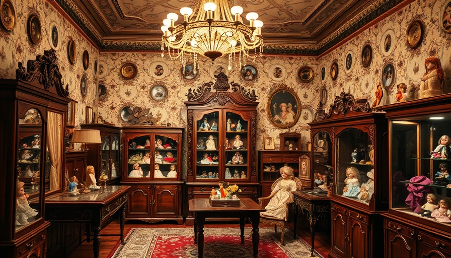 Vintage doll display at Doll House Museum in Pennsylvania.