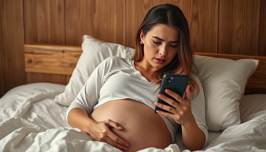 Behavioral Activation Therapy: Pregnant woman concerned, looking at phone.