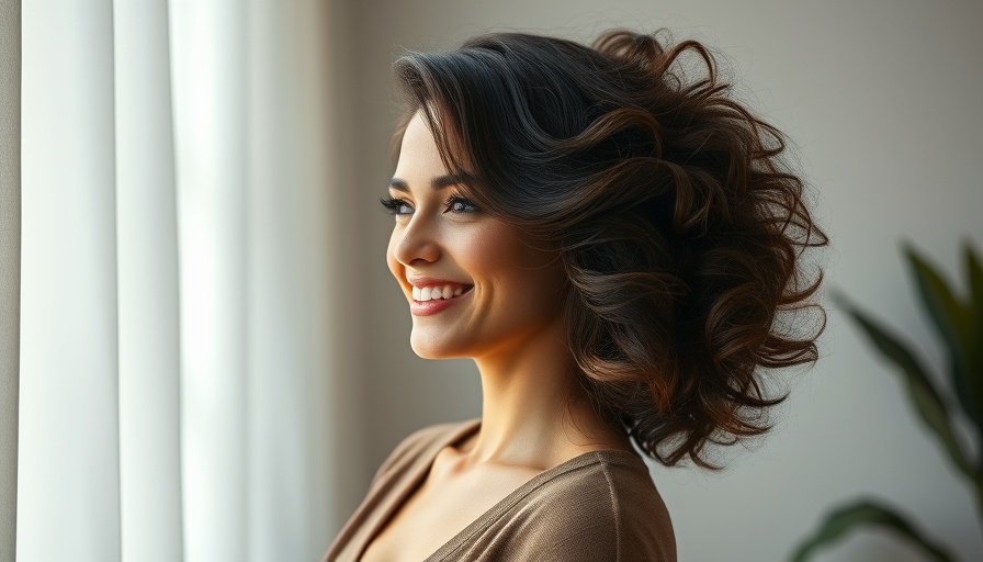 Woman showcasing voluminous hair indoors, best hair thickening products.