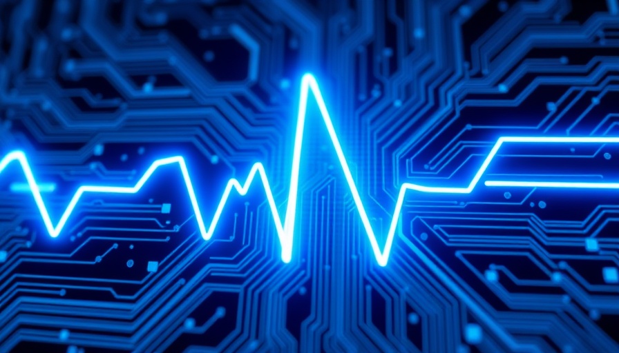 Futuristic digital heartbeat representing Raising Potassium Cuts Arrhythmias in ICD Patients.