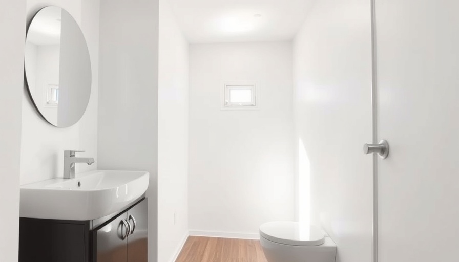 Modern small bathroom remodel on a budget, bright design.