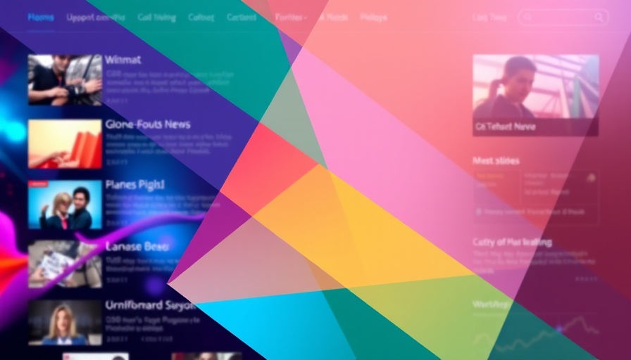 Digital news interface with dynamic design elements.