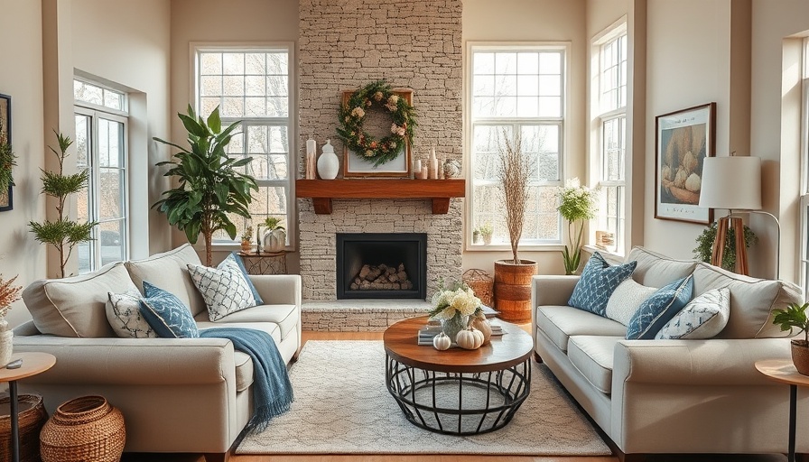 Cozy living room with budget-friendly fall decor
