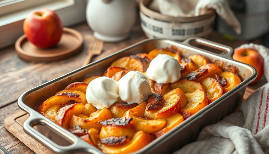 Baked apple dessert in tray for apple season recipes.