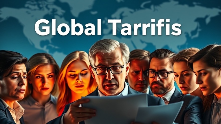 Diverse business people discussing global tariffs and U.S. trade policy.