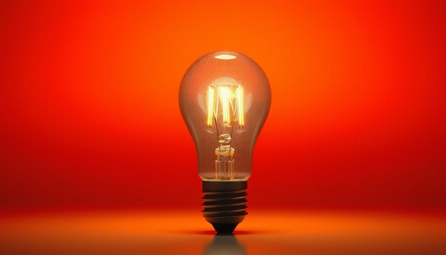 Close-up of a modern LED light bulb, vibrant glow background.