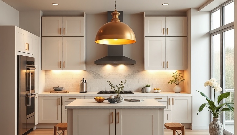 Elegant Feng Shui kitchen design with pastel tones and brass accents.