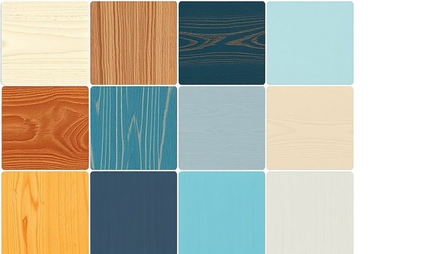 Color trends panel display with wood and paint textures.