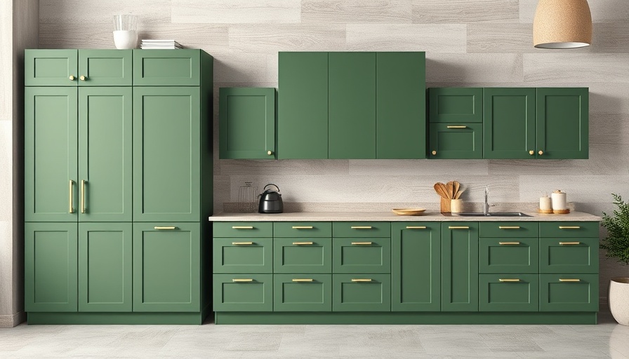 Modern green cabinetry samples with elegant design elements