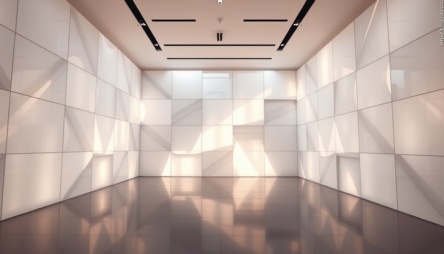 Smart lighting modern art installation with geometric panels.
