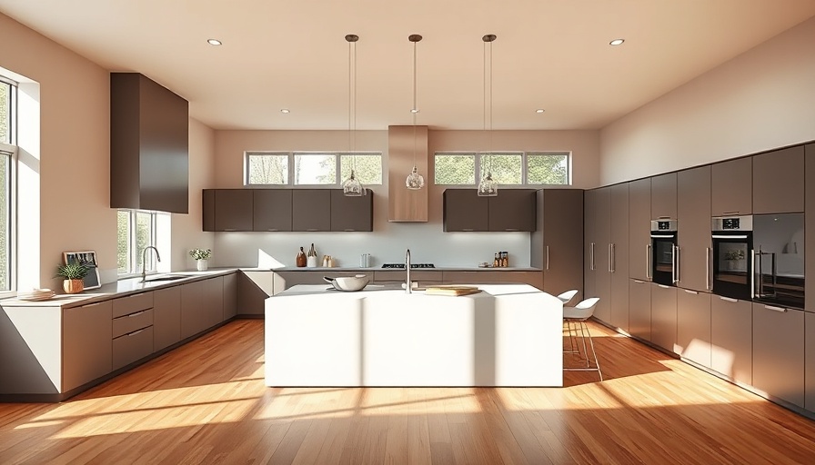 Spacious kitchen showcasing current home design trends with modern elements.