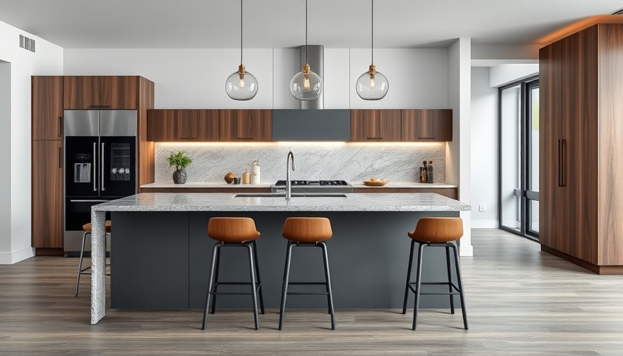 Modern kitchen featuring sleek peninsula design, stylish and functional.