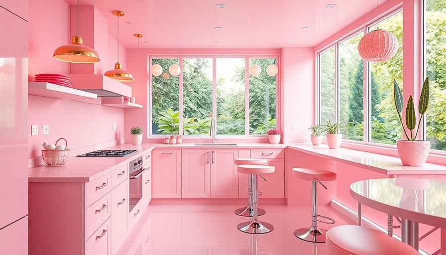Retro pink kitchens with sleek countertops and vibrant decor.