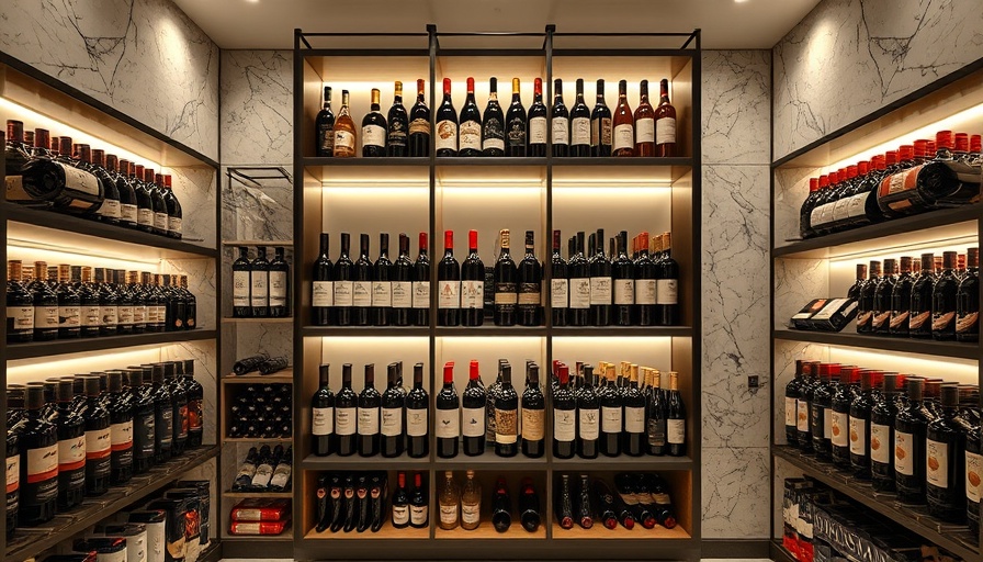 Luxury kitchen design showcasing sleek wine storage.
