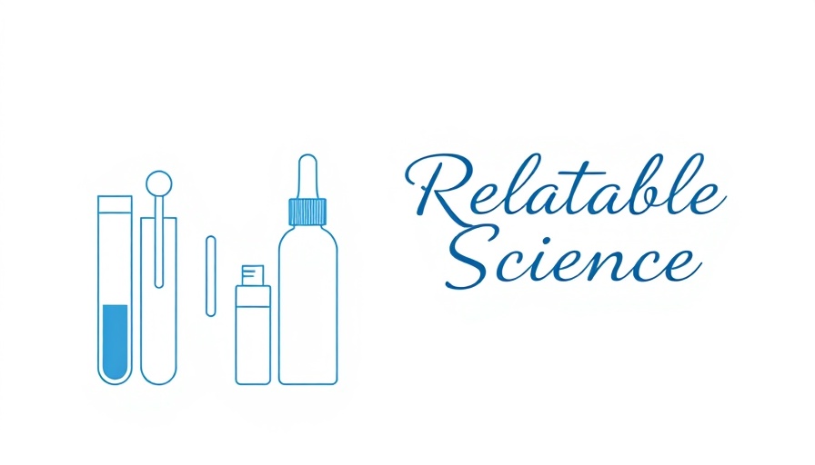 Stylized skincare illustration with 'Relatable Science' text