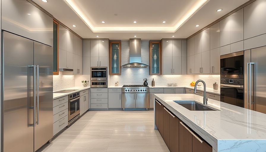 Modern luxury kitchen design with high-end appliances and sleek cabinetry.