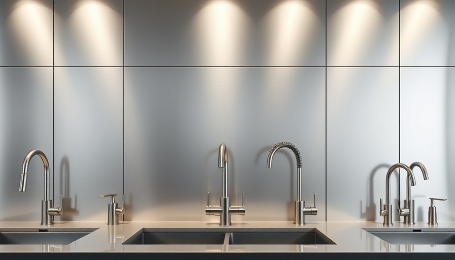 Luxury kitchen design faucet display with sleek fixtures.