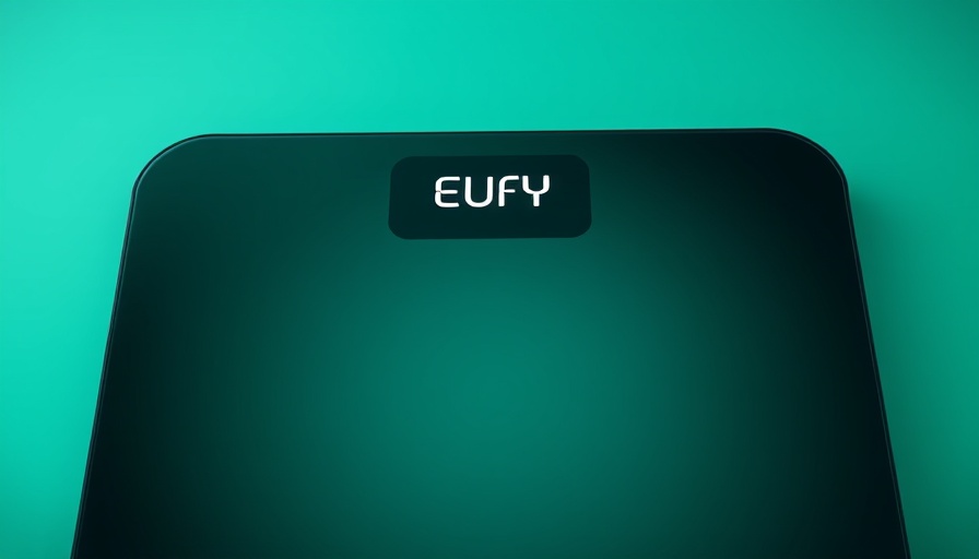 Sleek Eufy Smart Scale on gradient background in green and teal.
