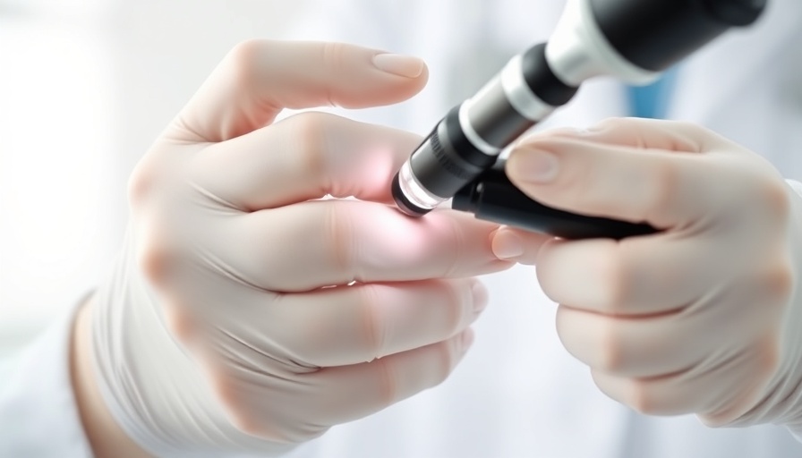 Dermatologist using dermatoscope - non-invasive treatments.