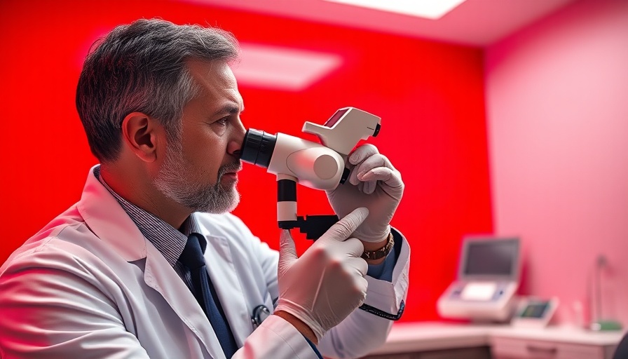 Aesthetic medicine trends in dermatology examination with dermatoscope.